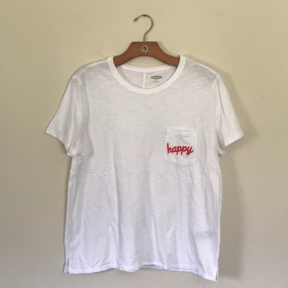 Oversized “Happy” Pocket Tee